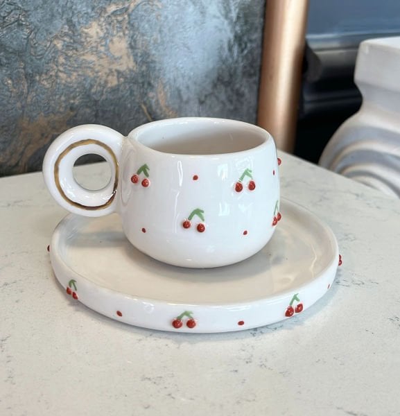 Kirazlı Türk Kahvesi Fincanı
