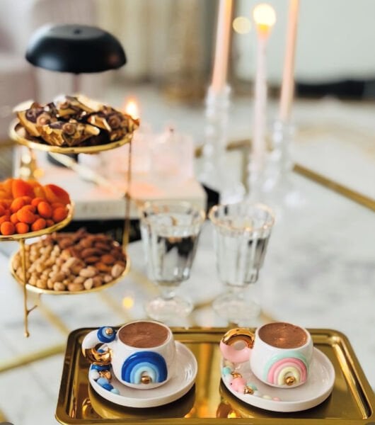 Sweety Gökkuşağı Türk kahvesi fincanı