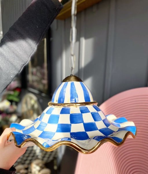 Damalı Fırfırlı Büyük Avize