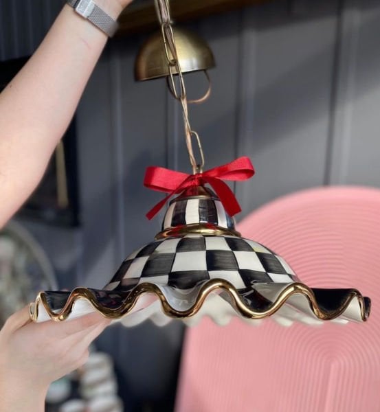 Damalı Fırfırlı Büyük Avize