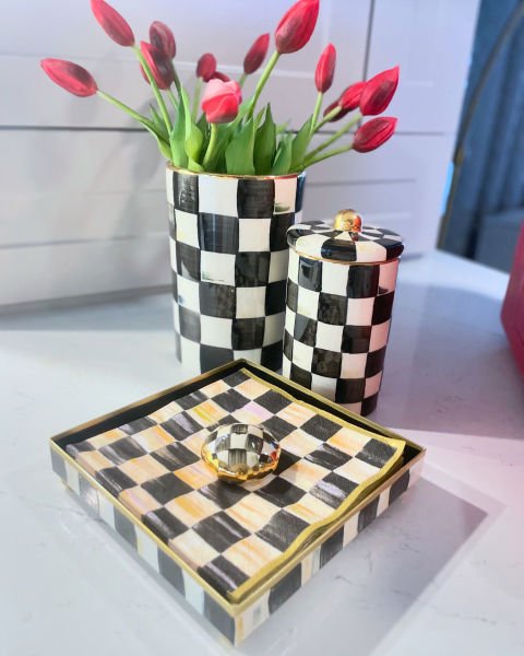 Damalı Dikey Vazo/Kaşıklık