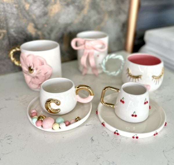 Kirazlı Konik Türk Kahvesi Fincanı