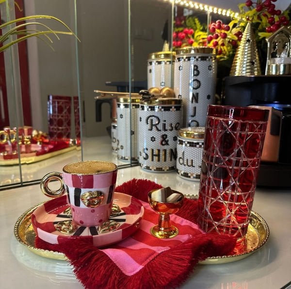 Dudaklı Türk Kahvesi Fincanı (Dudaklı tabak ile)