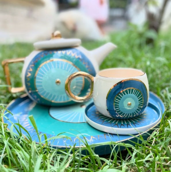 Turkuaz Nazar Göz Fincan