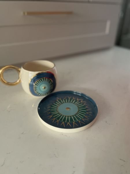 Turkuaz Nazar Göz Fincan