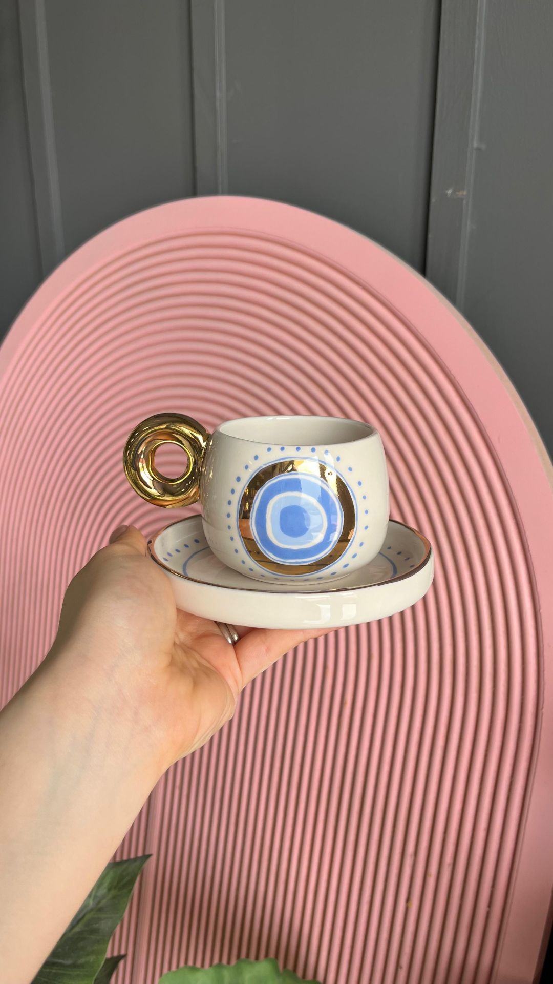 Nazar Göz Double Türk Kahvesi Fincanı