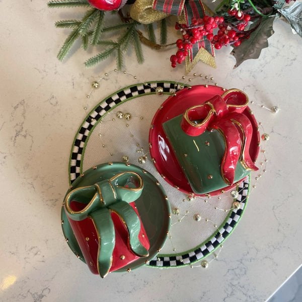 Kurdele Türk Kahvesi Fincanı Kırmızı