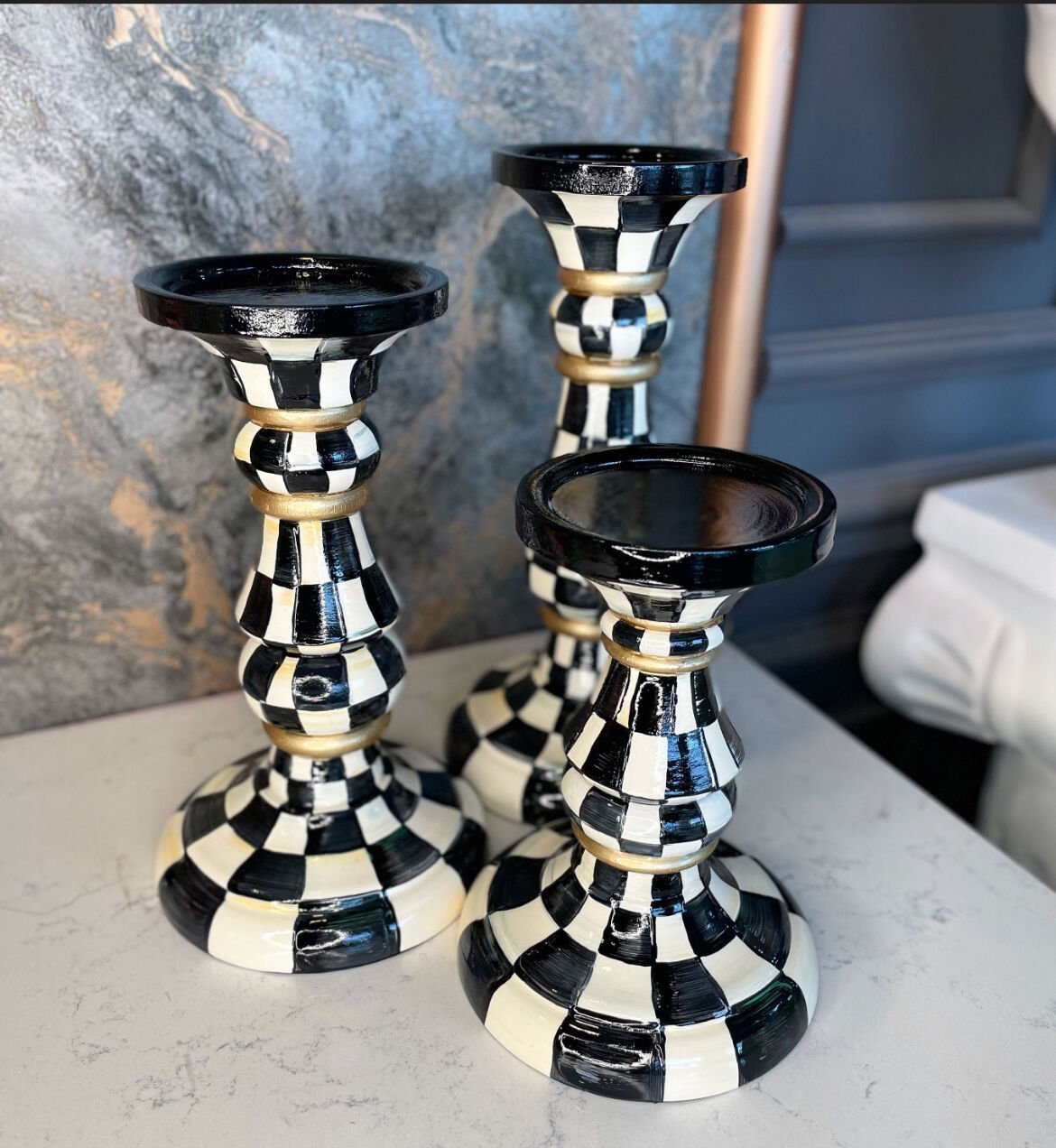 Üçlü şamdan seti